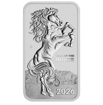 1 Unze Silber Münzbarren Perth Mint 2026 | Motiv: Lunar Pferd ( Lunar Horse 1 Dollar )