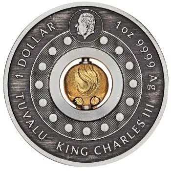 1 Unze Silbermünze Tuvalu 2026 Rotating Charm in Antique Finish | Lunar Serie - Motiv: YEAR OF THE HORSE ( Pferd )