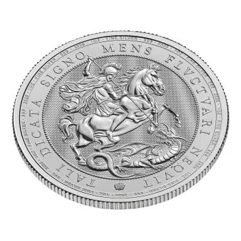 1 Unze Silbermünze Großbritannien 2026 mit dem Motiv Löwe und Adler, geprägt in 999er Feinsilber, Wertseite mit Porträt von König Charles III.