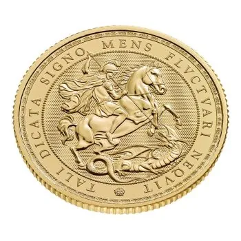 „1/4 Unze Goldmünze Großbritannien 2026 – Britannia mit Porträt von König Charles III. Vorderseite zeigt das offizielle Porträt des Königs, Rückseite die klassische Darstellung der Britannia.“