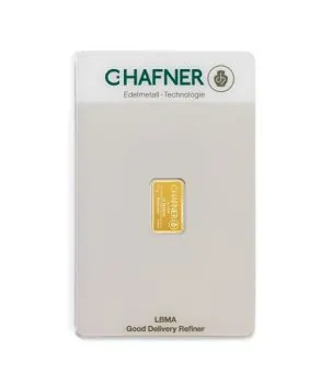 1 Gramm Goldbarren C.HAFNER in Blister mit Seriennummer