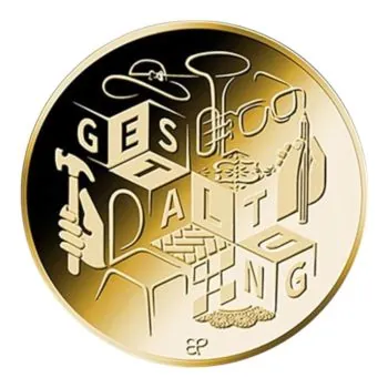 50 Euro Gold Gedenkmünze Deutschland 2026 aus 999,9 Feingold. Vierte Ausgabe der Serie ‚Deutsches Handwerk‘ mit dem Motiv ‚Gestaltung‘ im offiziellen Etui inklusive Echtheitszertifikat.