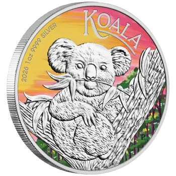 1 Unze Silbermünze Australien 2026 Blister in Farbe - Koala | Brisbane Money Expo ANDA Special