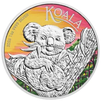 1 Unze Silbermünze Australien 2026 Blister in Farbe - Koala | Brisbane Money Expo ANDA Special
