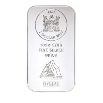 100 Gramm Silber Münzbarren Argor Heraeus - Fiji in Blister mit Zertifikat