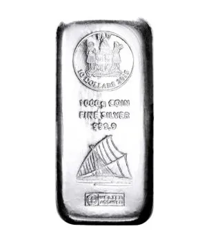 1000 Gramm / 1 Kilo Silber Münzbarren Argor Heraeus - Fiji mit Zertifikat