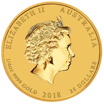 1/4 Unze Goldmünze Australien 2018 - Lunar Serie 2 - Motiv: HUND