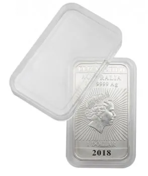 MÜNZKAPSEL passend für 1 Unze Silber Münzbarren Australien - Dragon Rectangle und 1 Unze Silberbarren Perth Mint | Motiv: Känguru