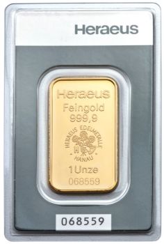 1 Unze Goldbarren Heraeus