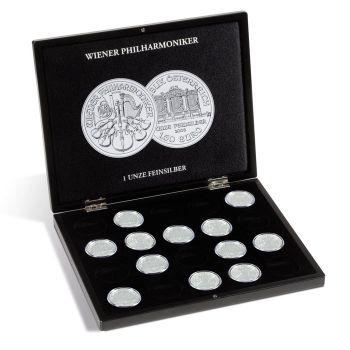 LEUCHTTURM Münzkassette für 20 Wiener Philharmoniker Silbermünzen in Kapseln