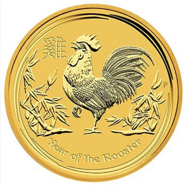 1/4 Unze Goldmünze Australien 2017 - Lunar Serie 2 - Motiv: HAHN