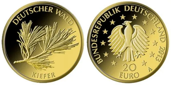 20 Euro Gold Gedenkmünze 2013 Deutscher Wald - Kiefer 20 Euro Gold Gedenkmünze 2013 Deutscher Wald - Kiefer