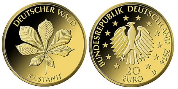 20 Euro Gold Gedenkmünze 2014 Deutscher Wald - Kastanie 20 Euro Gold Gedenkmünze 2014 Deutscher Wald - Kastanie