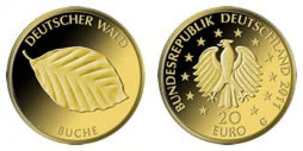 20 Euro Gold Gedenkmünze 2011 Deutscher Wald - Buche 20 Euro Gold Gedenkmünze 2011 Deutscher Wald - Buche