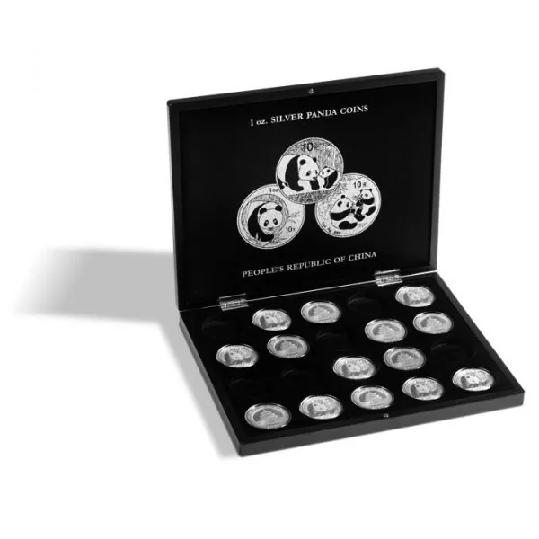 LEUCHTTURM Münzkassette für 20 Panda Silbermünzen in Kapseln