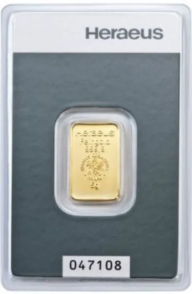 Unser Ankaufspreis für 5 Gramm Goldbarren Heraeus, Umicore und C. HAFNER mit Zertifikat in Blister mit Seriennummer