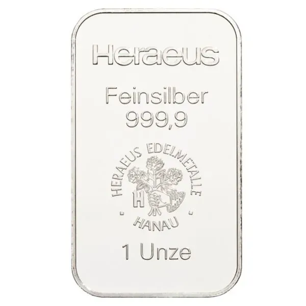 Unser Ankaufspreis für 1 Unze Silberbarren im Blister / OVP (Heraeus oder Umicore)