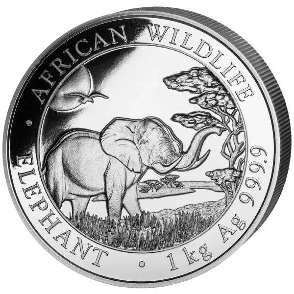 1 Kilo Silbermünze Somalia 2019 - Elefant *