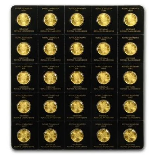 Unser Ankaufspreis für 25 x 1 Gramm Goldmünze Kanada - Maple Leaf | Maplegram