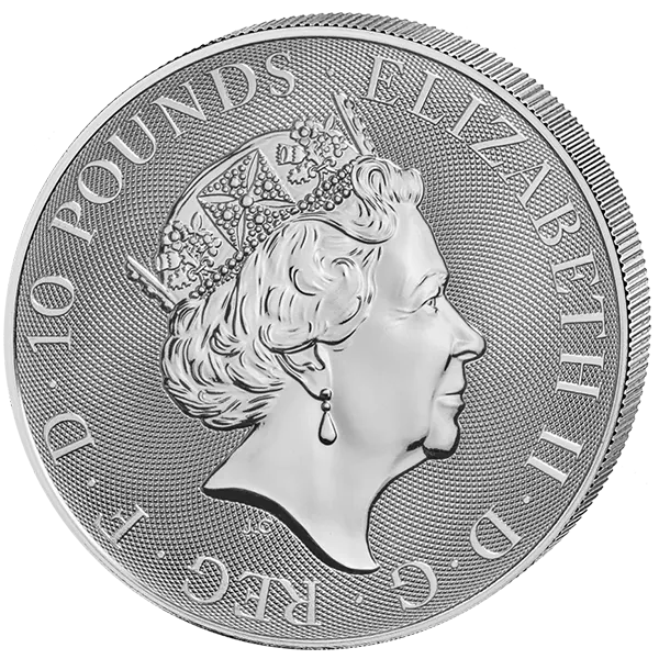 10 Unze Silbermünze Großbritannien 2019 - The Queen's Beasts | Black Bull of Clearance