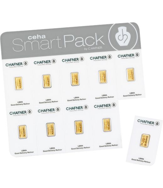 10 x 2 Gramm SmartPack Goldbarren C.HAFNER 10 x 2 Gramm SmartPack Goldbarren C.HAFNER