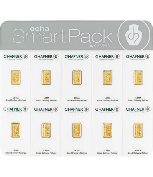 10 x 2 Gramm SmartPack Goldbarren C.HAFNER 10 x 2 Gramm SmartPack Goldbarren C.HAFNER