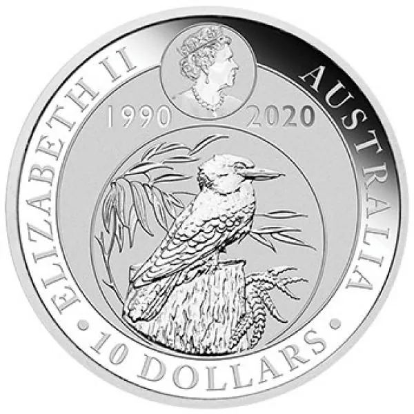 10 Unze Silbermünze Australien 2020 - Kookaburra | 30th Anniversary *