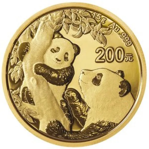 15 Gramm Goldmünze China 2021 - Panda in Original Folie