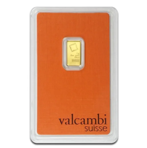 1 Gramm Goldbarren Valcambi in Blister mit Seriennummer