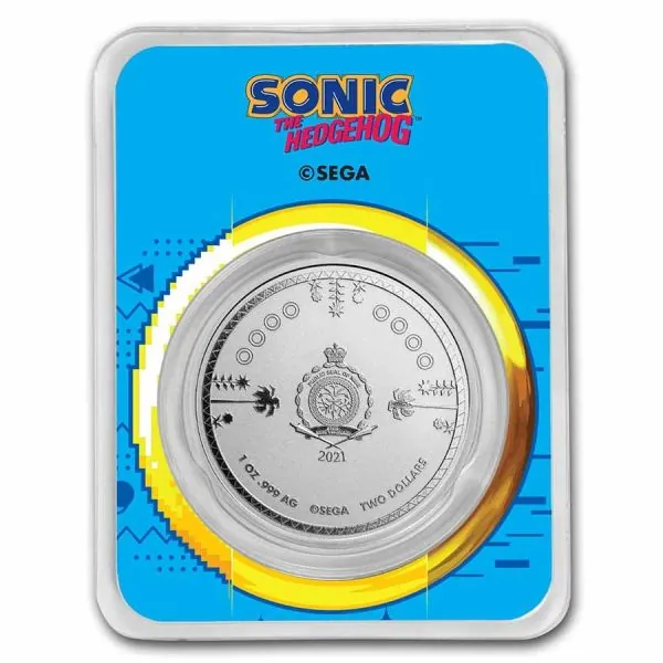 2 Dollars | 1 Unze Silbermünze Niue 2021 Blister in Farbe | Sonic ™ - Motiv: Dr. Eggman - (Sonic the Hedgehog 30th Anniversary)