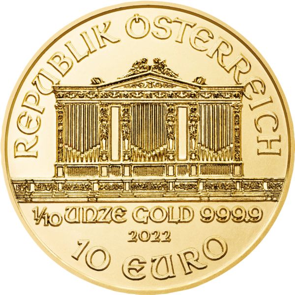 1/10 Unze Goldmünze Österreich 2022 - Wiener Philharmoniker