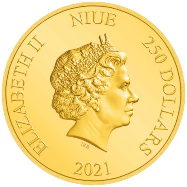 250 Dollars | 1 Unze Goldmünze Niue 2021 | Fluch der Karibik ™ - Motiv: The Empress ™ | 3. Ausgabe