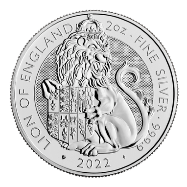 2 Unze Silbermünze Großbritannien 2022 - The Royal Tudor Beasts Collection | Motiv: Lion of England