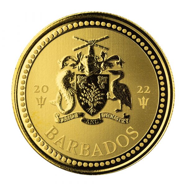 1 Unze Goldmünze Barbados 2022 | TRIDENT - DREIZACK