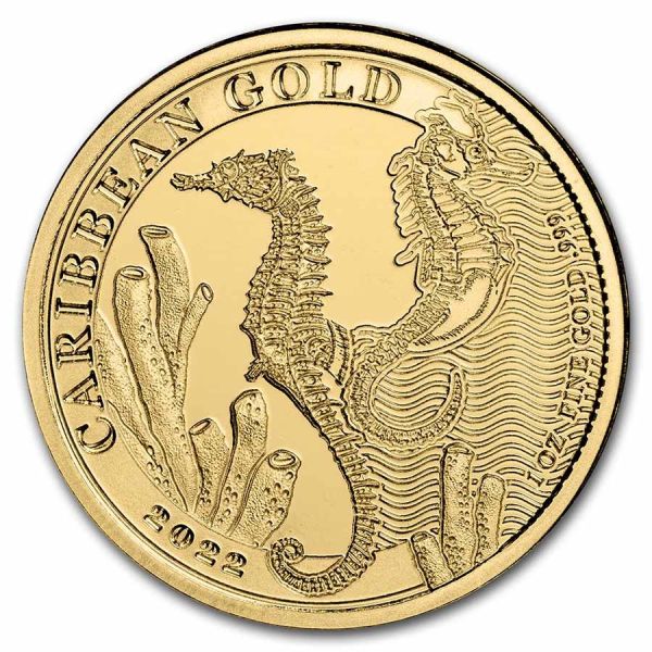 1 Unze Goldmünze Barbados 2022 | CARIBBEAN GOLD | Seepferdchen - Seahorse