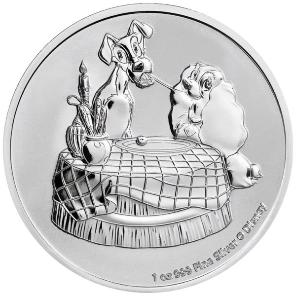 1 Unze Silbermünze Niue 2022 | Disney `s ™ Susi und Strolch ™