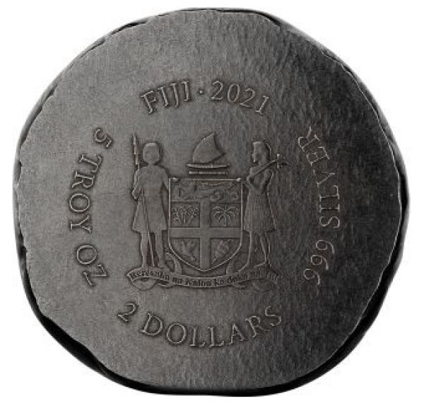 2 Dollars | 5 Unze Silbermünze Fiji 2021 in Antique Finish | Motiv: Terracotta Armee