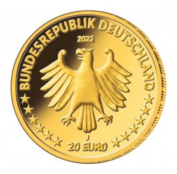 Deutschland 20 Euro Gold Gedenkmünze 2022 | Serie: Rückkehr der Wildtiere - Motiv: Kegelrobbe || Prägeanstalt: A - Berlin