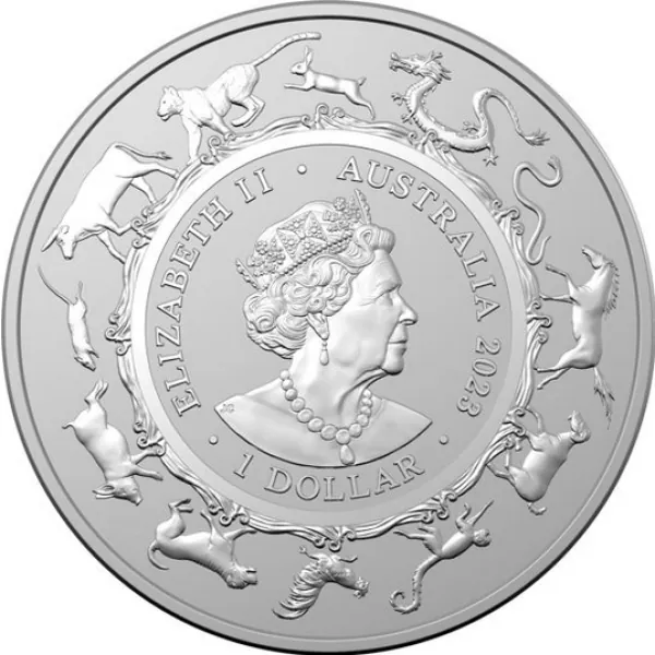 1 Unze Silbermünze Australien 2023 - Lunar Serie - Motiv: HASE | RAM Ausgabe