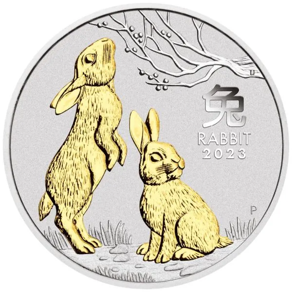 Australien 3 x 1 Unze Silbermünzen SET 2023 - Lunar Serie 3 - Motiv: HASE