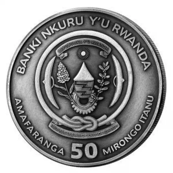 1 Unze Silbermünze Ruanda 2022 Ultra High Relief in Antik Finish | Nautische Unze - Motiv: USS Constitution