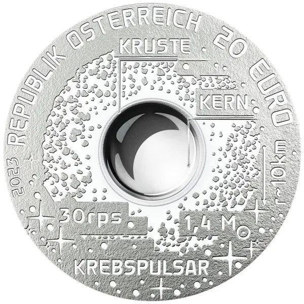 Österreich 20 Euro Silbermünze 2023 in Polierte Platte | Serie: Faszination Universum - Motiv: Neutronenstern