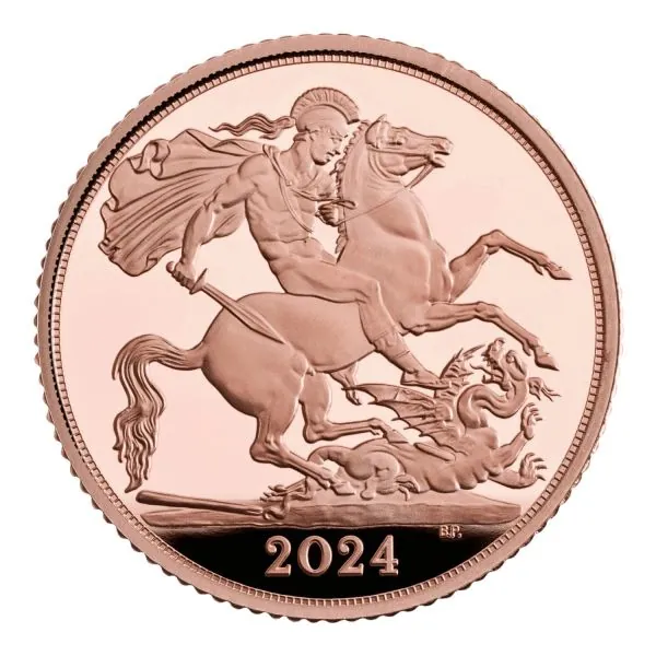 Großbritannien 1/2 Pfund Sovereign Goldmünze 2024 in Polierte Platte - The Half Sovereign | Motiv: König Charles ( Charles III. )