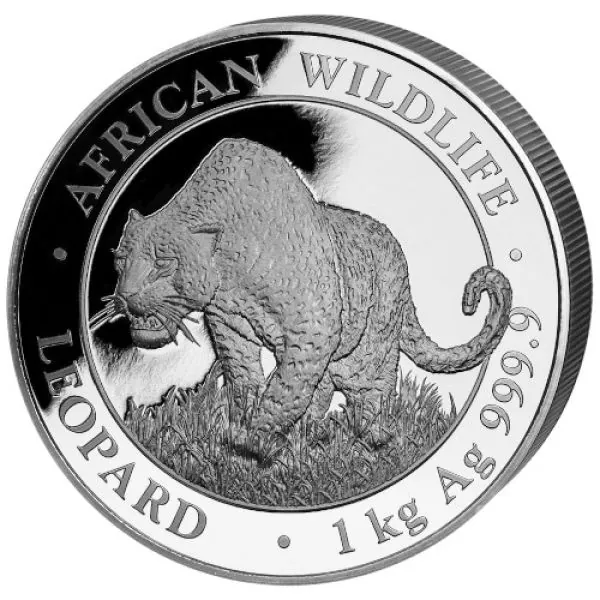 1 Kilo Silbermünze Somalia 2023 | Serie: African Wildlife - Motiv: Leopard