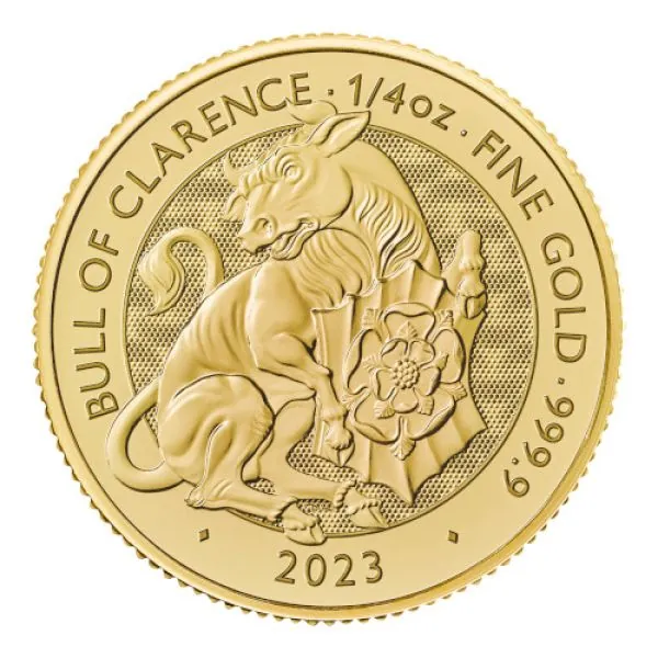 1/4 Unze Goldmünze Großbritannien 2023 - The Royal Tudor Beasts Collection | Motiv: Bull of Clarence