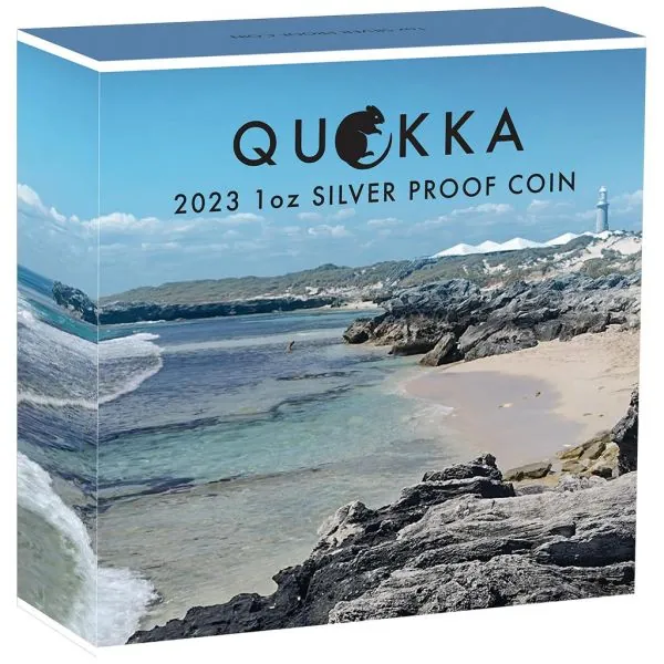 1 Unze Silbermünze Australien 2023 Polierte Platte in Farbe - Quokka