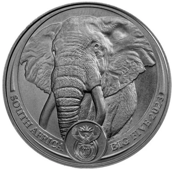 1 Unze Platinmünze Südafrika 2023 | Serie: Big Five - Motiv: Elefant | 1. Ausgabe von 5