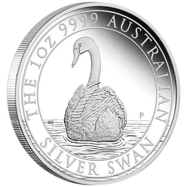 1 Unze Silbermünze Australien 2023 in Polierte Platte | Motiv: Der Schwan - The Swan