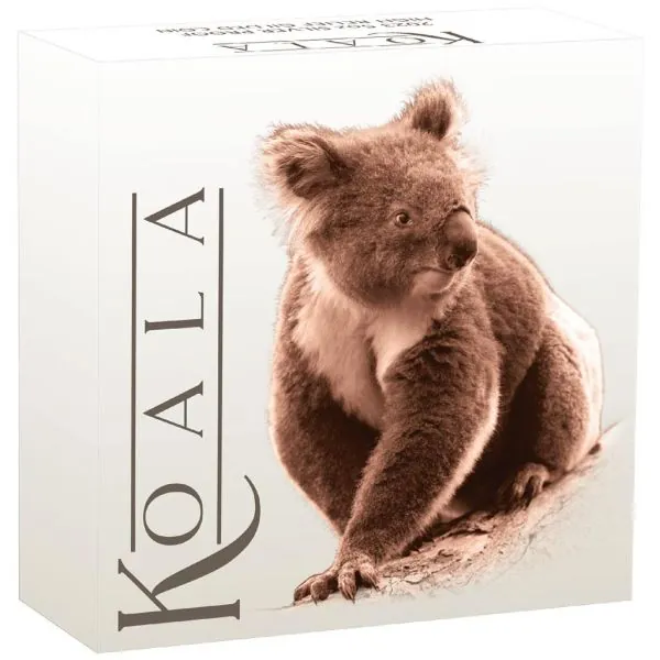 5 Unze Silbermünze Australien 2023 - Koala HIGH RELIEF mit Roségold veredelt in Polierte Platte