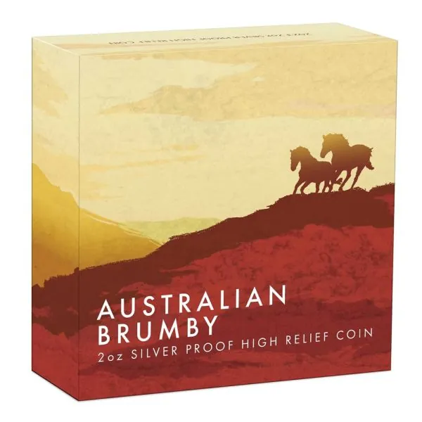 2 Unze Silbermünze Australien 2023 HIGH RELIEF in Polierte Platte - Motiv: Brumby
